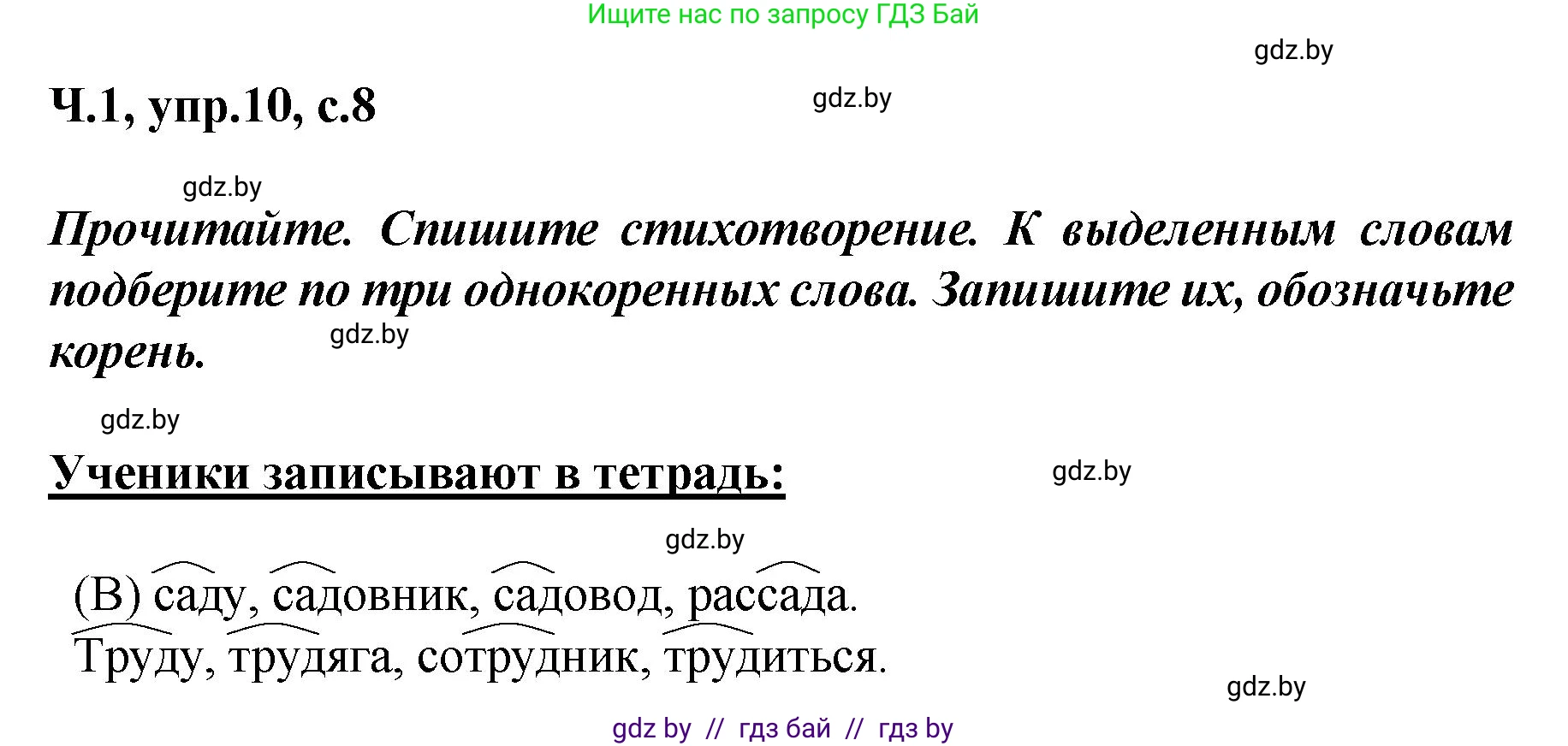Русский язык, 4 класс Учебник, авторы: Антипова Маргарита Борисовна, Верниковская Алла Викторовна, Грабчикова Елена Самарьевна, издательство Академия образования, Минск, 2024, оранжевого цвета, Часть 1, страница 8, номер 10, Решение